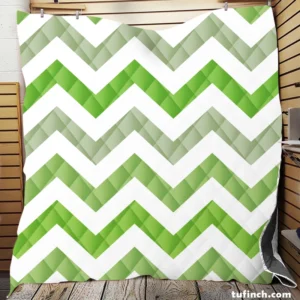 Green Zigzag Pattern Quilt Blanket