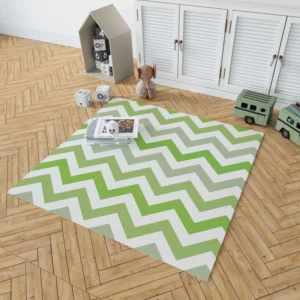 Green Zigzag Pattern Rug 1