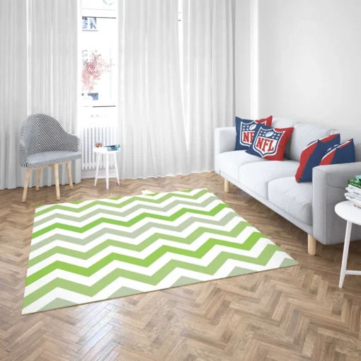 Green Zigzag Pattern Rug 2