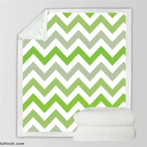 Green Zigzag Pattern Sherpa Fleece Blanket