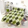 Greenish Diamond Style Argyle Pattern Bedding Set