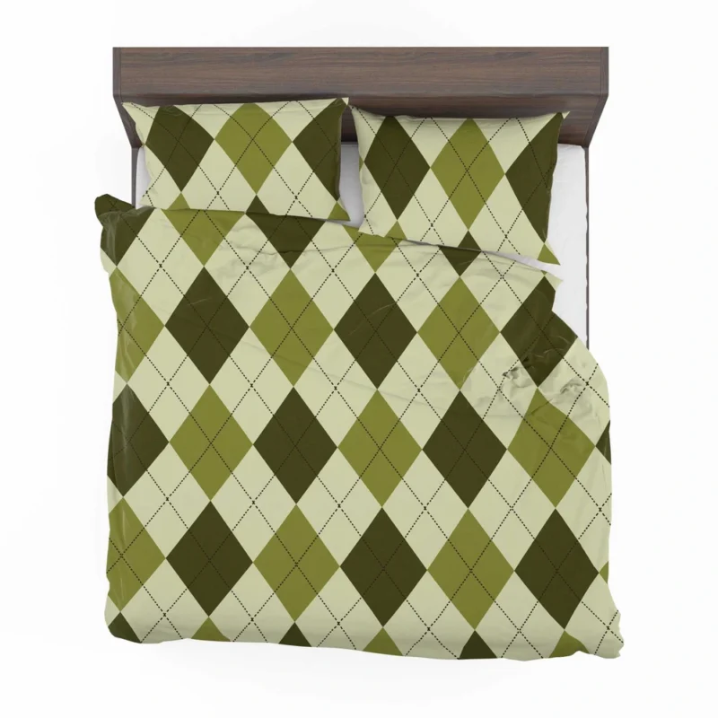 Greenish Diamond Style Argyle Pattern Bedding Set 2