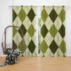 Greenish Diamond Style Argyle Pattern Curtain