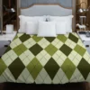 Greenish Diamond Style Argyle Pattern Duvet Cover