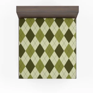 Greenish Diamond Style Argyle Pattern Fitted Sheet