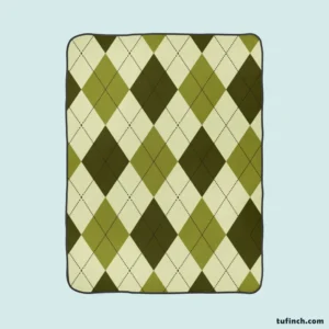 Greenish Diamond Style Argyle Pattern Fleece Blanket 1