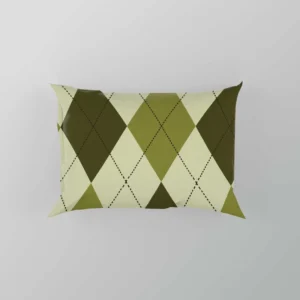 Greenish Diamond Style Argyle Pattern Pillow Case