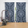 Grey Chateau Damask Smalt Blue Curtain