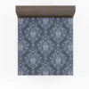 Grey Chateau Damask Smalt Blue Fitted Sheet