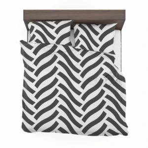 Grey Herringbone Wavy Chevron Bedding Set 2