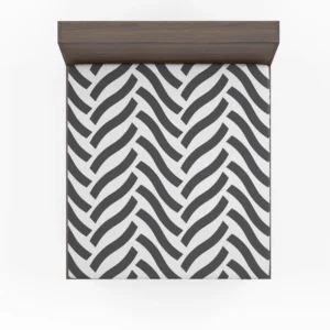 Grey Herringbone Wavy Chevron Fitted Sheet