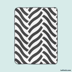 Grey Herringbone Wavy Chevron Fleece Blanket 1