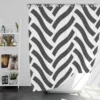 Grey Herringbone Wavy Chevron Shower Curtain