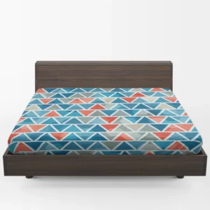 Grey Orange Blue Triangle Fitted Sheet 1