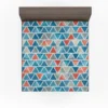 Grey Orange Blue Triangle Fitted Sheet