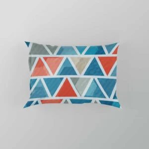 Grey Orange Blue Triangle Pillow Case