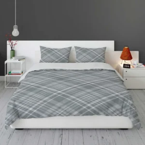 Greyish Elegant Check Plaid Bedding Set 1