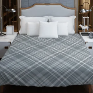 Greyish Elegant Check Plaid Duvet Cover