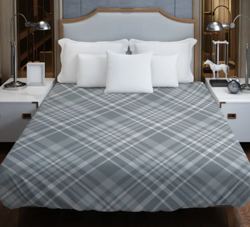 Greyish Elegant Check Plaid Duvet Cover