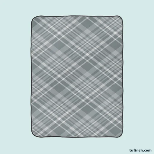 Greyish Elegant Check Plaid Fleece Blanket 1