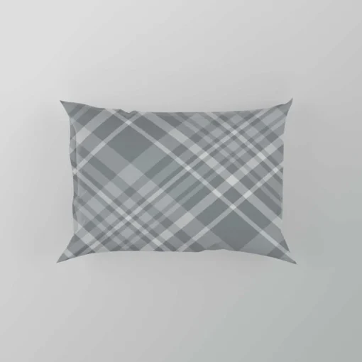 Greyish Elegant Check Plaid Pillow Case