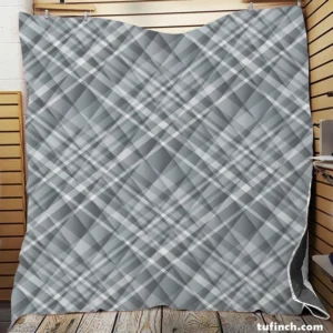 Greyish Elegant Check Plaid Quilt Blanket