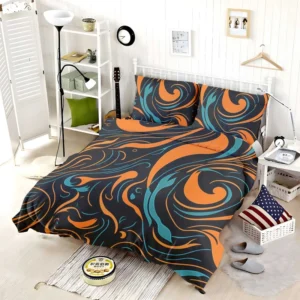 Groovy Hippie 70s Swirl Pattern Bedding Set