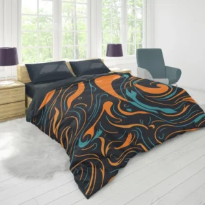 Groovy Hippie 70s Swirl Pattern Duvet Cover 1