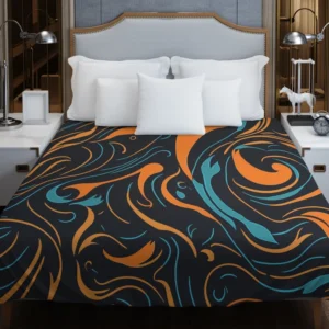 Groovy Hippie 70s Swirl Pattern Duvet Cover