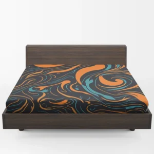 Groovy Hippie 70s Swirl Pattern Fitted Sheet 1