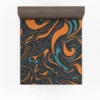 Groovy Hippie 70s Swirl Pattern Fitted Sheet