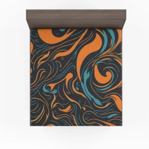 Groovy Hippie 70s Swirl Pattern Fitted Sheet