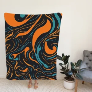 Groovy Hippie 70s Swirl Pattern Fleece Blanket