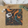 Groovy Hippie 70s Swirl Pattern Rug