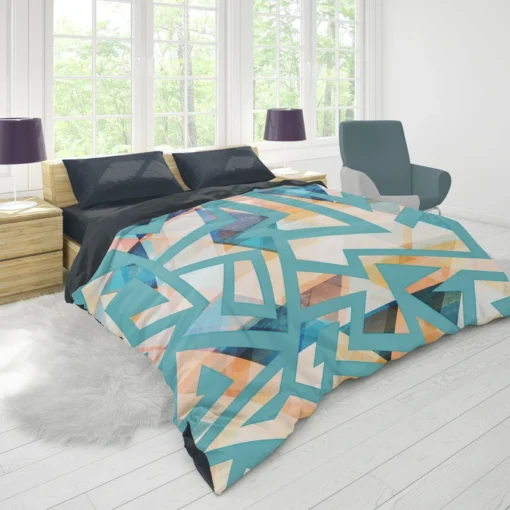 Grunge Geometric Seamless Pattern Duvet Cover 1