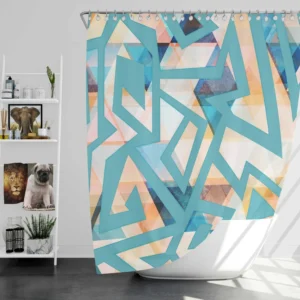 Grunge Geometric Seamless Pattern Shower Curtain