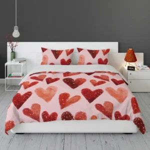 Guardsman Red And Pinkish Orange Hearts Bedding Set 1