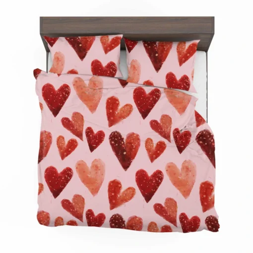 Guardsman Red And Pinkish Orange Hearts Bedding Set 2