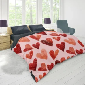 Guardsman Red And Pinkish Orange Hearts Duvet Cover 1