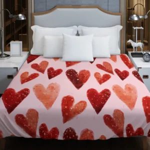 Guardsman Red And Pinkish Orange Hearts Duvet Cover