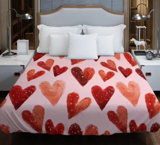 Guardsman Red And Pinkish Orange Hearts Duvet Cover