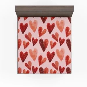 Guardsman Red And Pinkish Orange Hearts Fitted Sheet