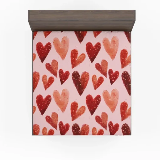 Guardsman Red And Pinkish Orange Hearts Fitted Sheet