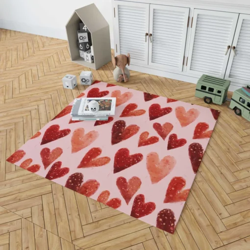 Guardsman Red And Pinkish Orange Hearts Rug 1