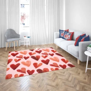 Guardsman Red And Pinkish Orange Hearts Rug 2