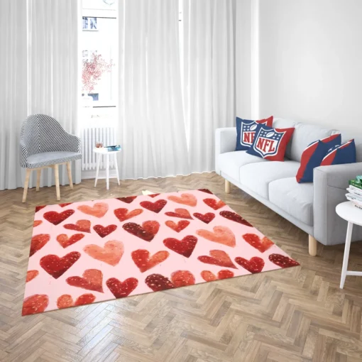 Guardsman Red And Pinkish Orange Hearts Rug 2