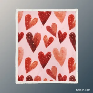 Guardsman Red And Pinkish Orange Hearts Sherpa Fleece Blanket 1