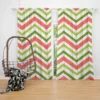 Guava Colored Chevron Design Curtain