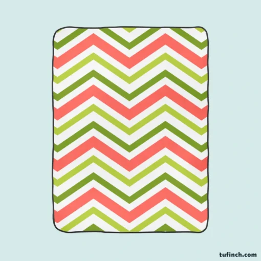 Guava Colored Chevron Design Fleece Blanket 1