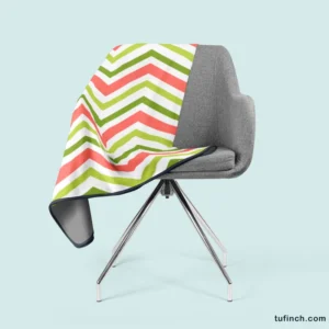 Guava Colored Chevron Design Fleece Blanket 2